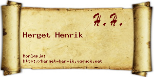 Herget Henrik névjegykártya